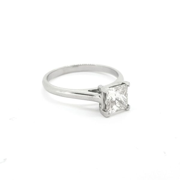 1.01ct Princess-cut diamond solitaire engagement ring in platinum