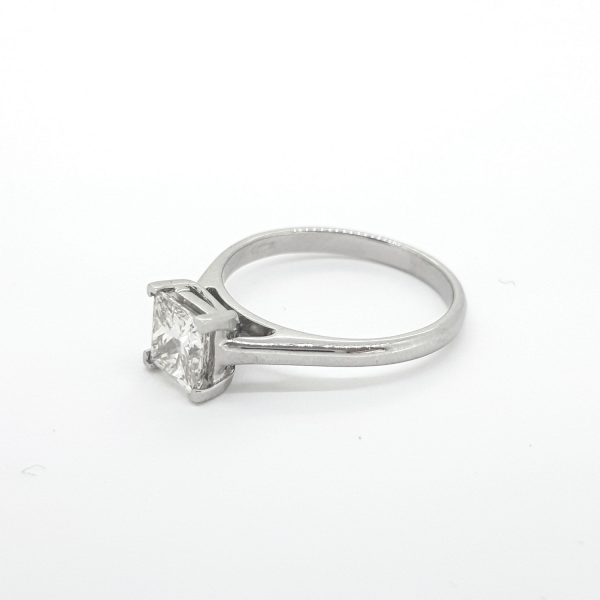 1.01ct Princess-cut diamond solitaire engagement ring in platinum
