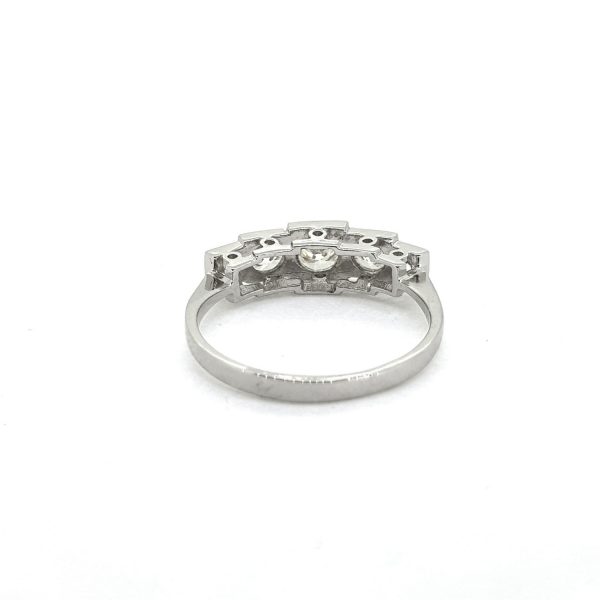 Five Stone Diamond Ring in Platinum; 0.90 carats
