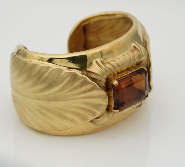 Vintage 31.00ct Madeira Citrine Bangle 18ct Signed Forzani