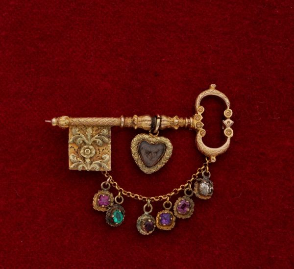 Antique Georgian Key to My Heart Rare 18ct Acrostic Brooch