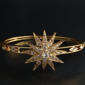 Celestial Antique Victorian 4.25ct Diamond Bangle