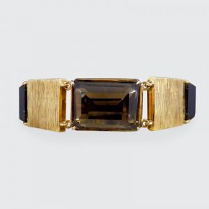 Vintage Smokey Quartz Panel Bracelet, Circa 1970