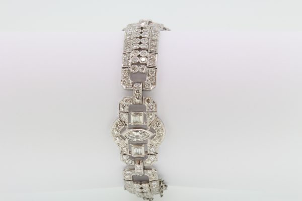 Art Deco Platinum and Diamond Bracelet, 12 carat total