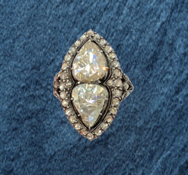 Antique Dutch Rose Cut Diamond Cluster Ring. 1880