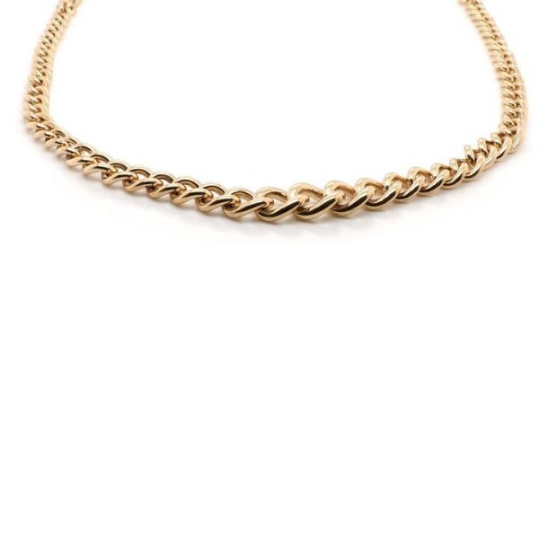 Vintage 9ct Yellow Gold Graduated Trace Chain Necklace