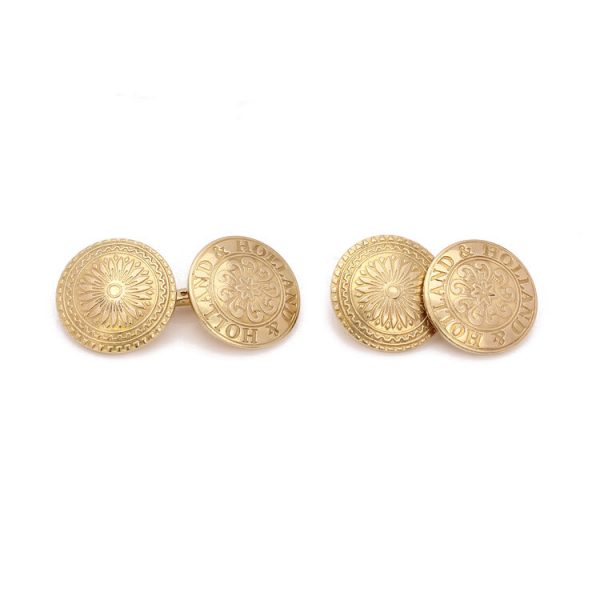 Holland and Holland 18ct Yellow Gold Double Sided Cufflinks