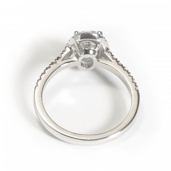 1ct D VS2 Oval Diamond Cluster Engagement Ring in Platinum, with certificate