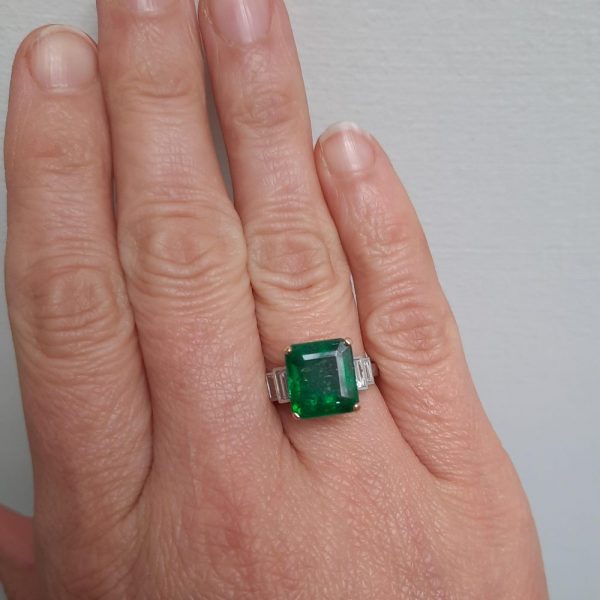 Emerald and Diamond Dress Ring, 5.74 carats