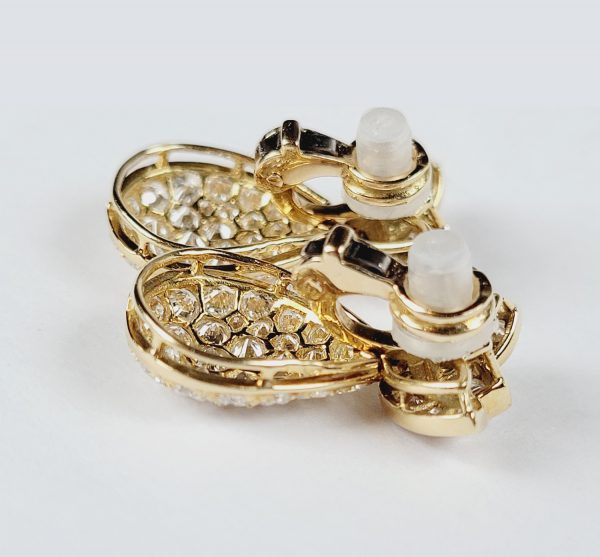 Vintage French Diamond Drop Earrings, 5 carats