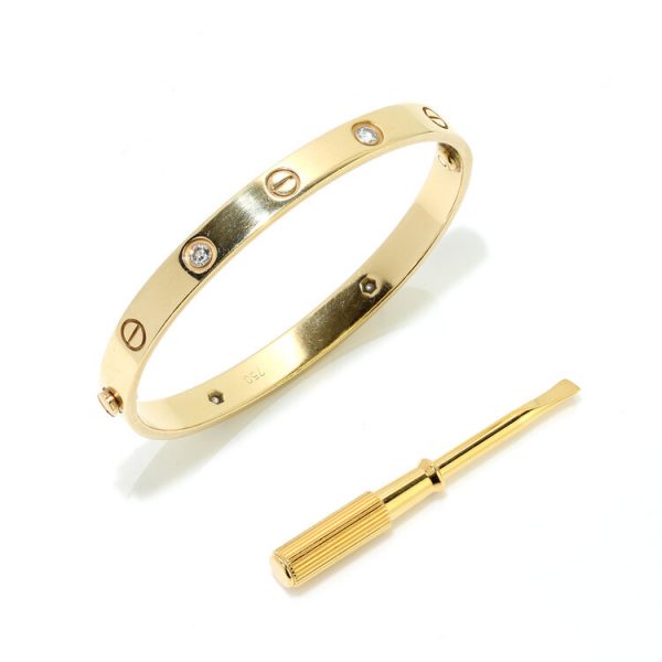 Cartier 18ct Gold Love Bangle Bracelet with Diamonds