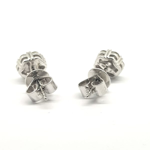 Diamond Floral Cluster Stud Earrings, 0.71 carats