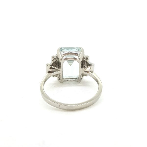 6ct Aquamarine and Diamond Dress Ring in Platinum