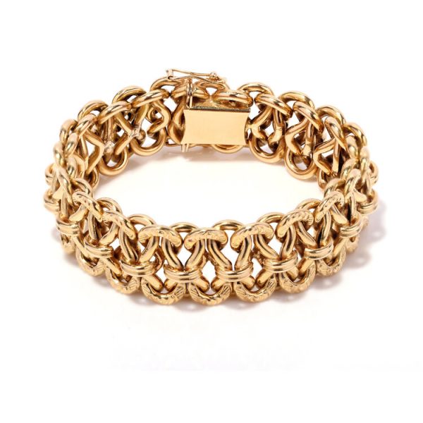 Antique French 18ct Yellow Gold Fancy Link Bracelet
