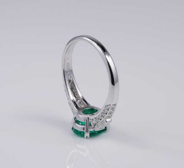 Exceptional 2.58ct Colombian Emerald and Diamond Platinum Engagement Ring