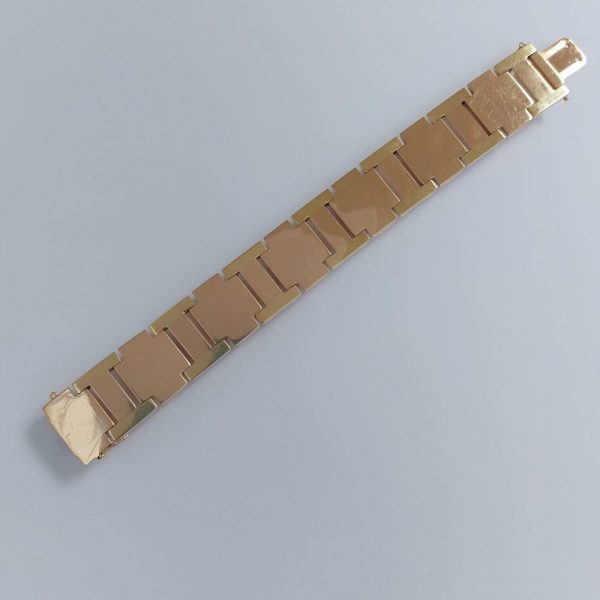 Vintage 1930s Bi Colour Gold Tank Bracelet