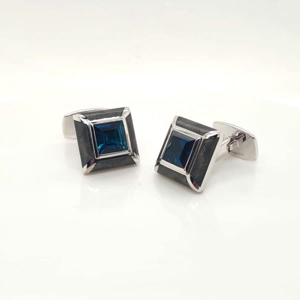 5.06ct Indicolite 18ct White Gold Cufflinks