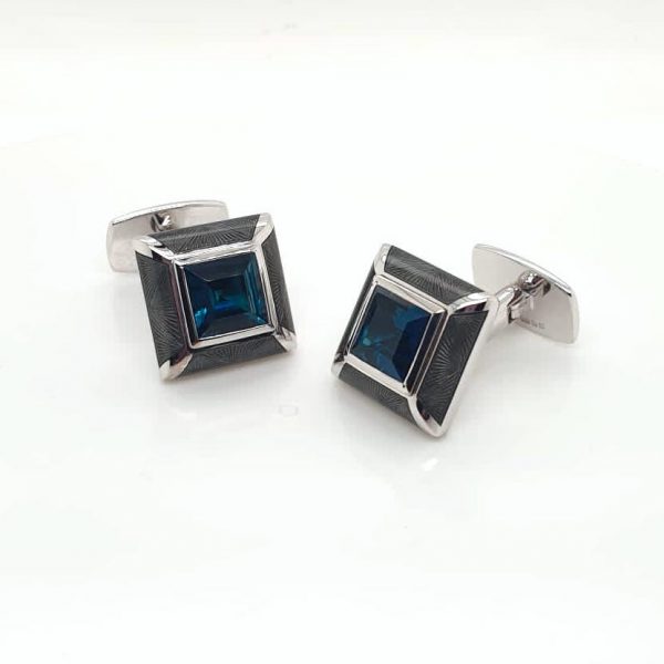 5.06ct Indicolite 18ct White Gold Cufflinks