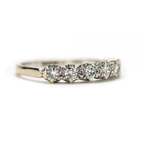Vintage 18ct White Gold Diamond Est. 1.00ct Half Eternity Ring