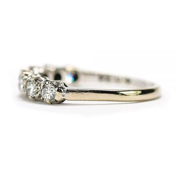 Vintage 18ct White Gold Diamond Est. 1.00ct Half Eternity Ring