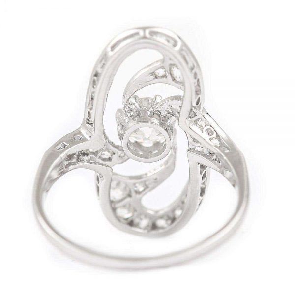 Antique Art Nouveau Platinum Diamond Engagement Ring circa 1925