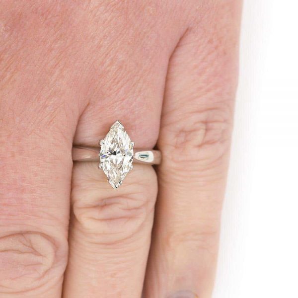 2.01ct Marquise Diamond 18ct White Gold Platinum Engagement Ring
