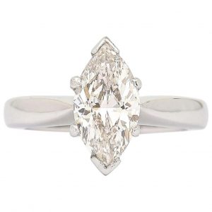 2.01ct Marquise Diamond 18ct White Gold Platinum Engagement Ring