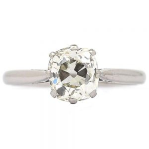 Vintage Platinum 1.70ct Solitaire Old European Diamond Engagement Ring, circa 1930