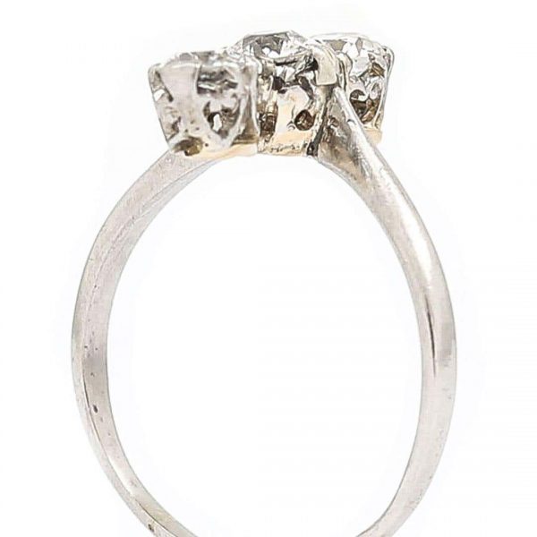 Antique Art Deco Platinum Diamond Three Stone Ring