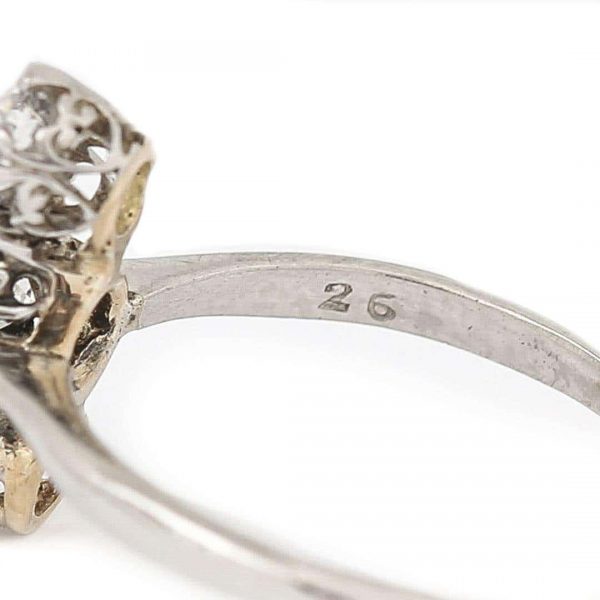 Antique Art Deco Platinum Diamond Three Stone Ring