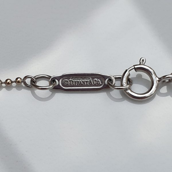 Tiffany & Co Diamond Set Olive Leaf 18ct White Gold Pendant and Chain