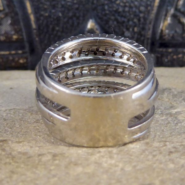 Vintage 1.74ct Five Strand Half Eternity Diamond Ring