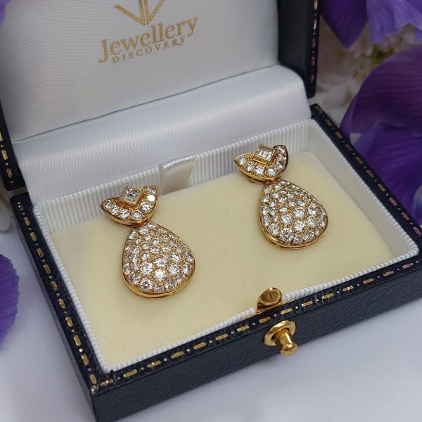 Vintage French Diamond Drop Earrings DB5