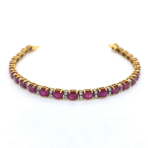 11 carat Ruby and Diamond line bracelet