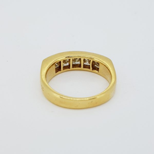 Princess Cut Diamond Five Stone Ring in 18ct Yellow Gold