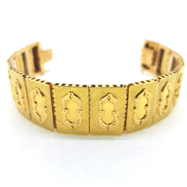 Brevatto 18ct Yellow Decorative Gold Panel Bracelet