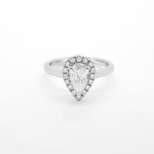 0.79ct Pear Cut Diamond Cluster Ring
