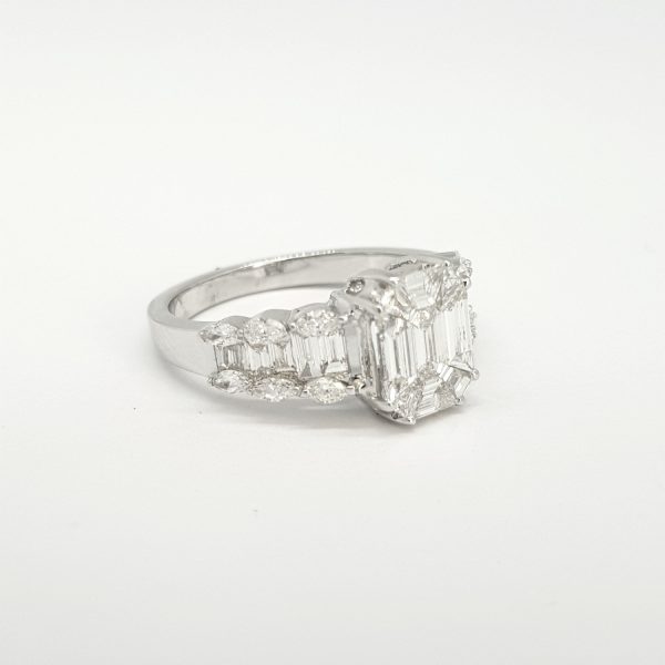 Illusion Set Diamond Dress Ring, 1.45 carat
