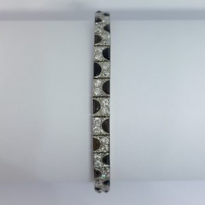 Antique Art Deco Onyx and Diamond Platinum Line Bracelet