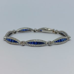 Antique Early Art Deco Sapphire and Diamond Bracelet