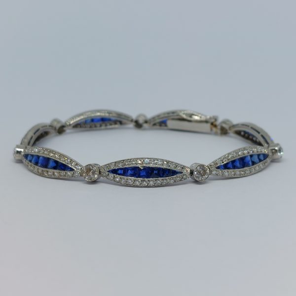 Antique Early Art Deco Sapphire and Diamond Bracelet