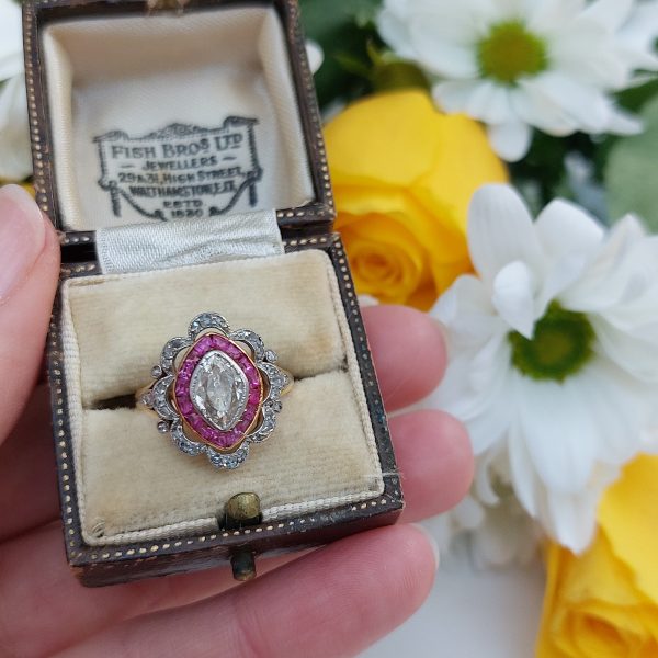 antique ruby diamond ring 1900