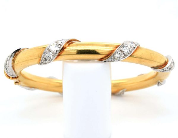 Vintage Diamond and 18ct Gold Bangle, 20th Century