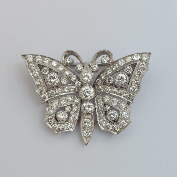 Contemporary 1.10ct Diamond Butterfly Brooch