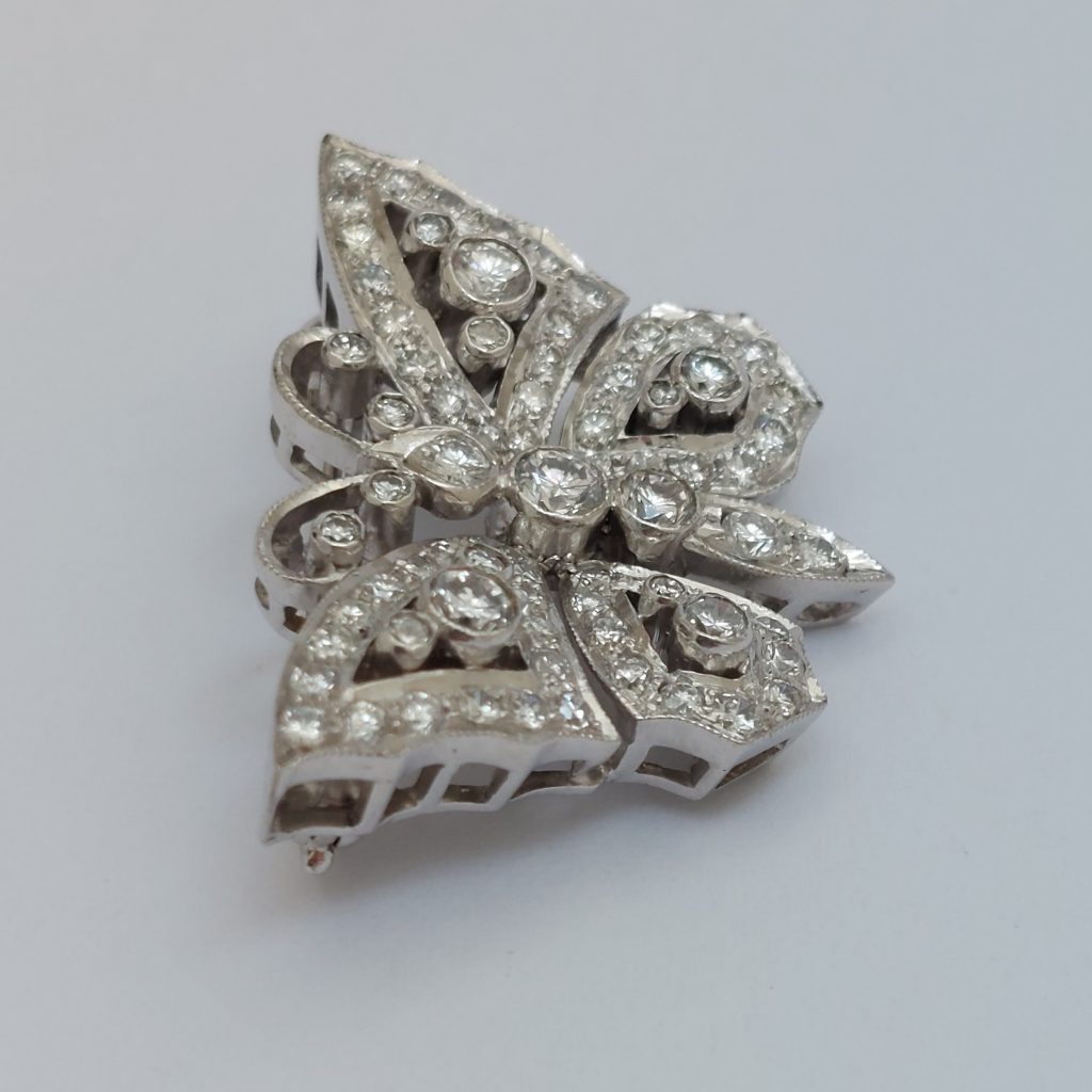 Contemporary 1.10ct Diamond Butterfly Brooch