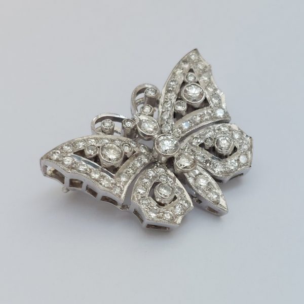 Contemporary 1.10ct Diamond Butterfly Brooch