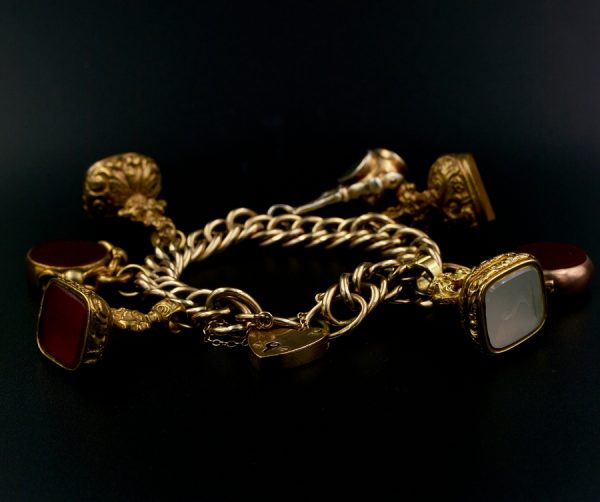 Vintage Charm Bracelet Loaded with Fobs