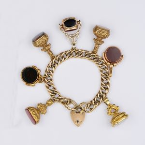 Vintage Charm Bracelet Loaded with Fobs