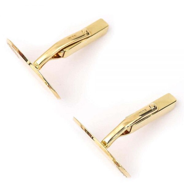 Vintage 18ct Yellow Gold and Diamond Oval Cufflinks, English, circa 1970s, in Box