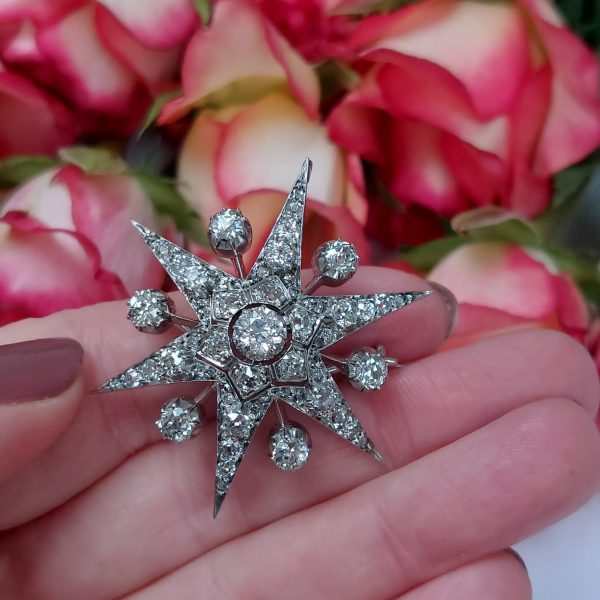 Victorian diamond star brooch